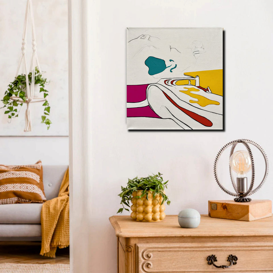 Abstract Flow Digital Canvas Wall Art Stretched Frame – Minimalist Home Décor