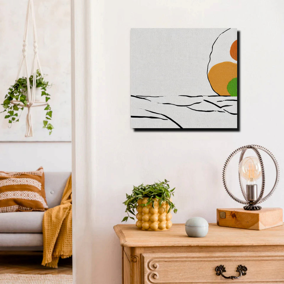 Stylish Abstract Canvas Painting Stretched Frame – Vibrant Modern Wall Art