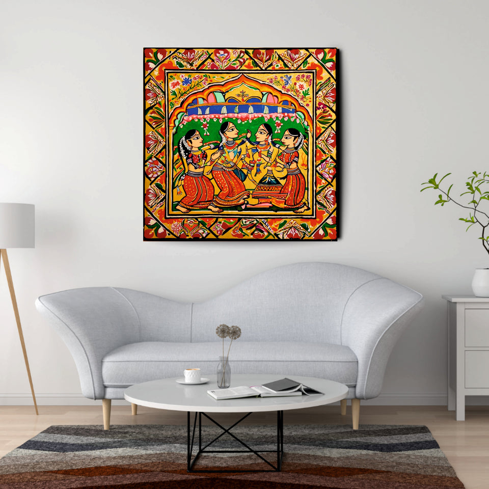 Sacred Mythology Canvas Painting Stretched Frame – Elegant Home Wall Art