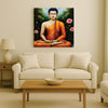 Saffron Echoes in a Sea of Quiet Canvas Wall Art Stretched Frame Painting