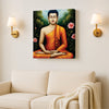 Saffron Echoes in a Sea of Quiet Canvas Wall Art Stretched Frame Painting
