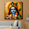 Shri Krishna Digital Canvas Stretched Frame Painting – Vibrant Devotional Wall Décor