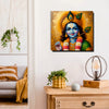 Shri Krishna Digital Canvas Stretched Frame Painting – Vibrant Devotional Wall Décor