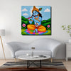 Krishna With Flute Canvas Wall Art Stretched Frame – Divine Spiritual Painting