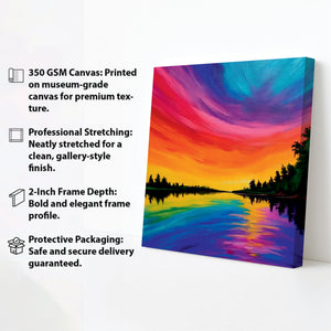 Colorful Horizon Canvas Wall Art Stretched Frame Painting
