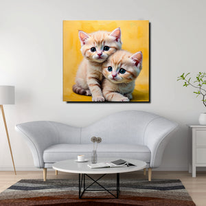 Best Friends Forever – Cats Duo Canvas  Wall Art Stretched Frame Painting