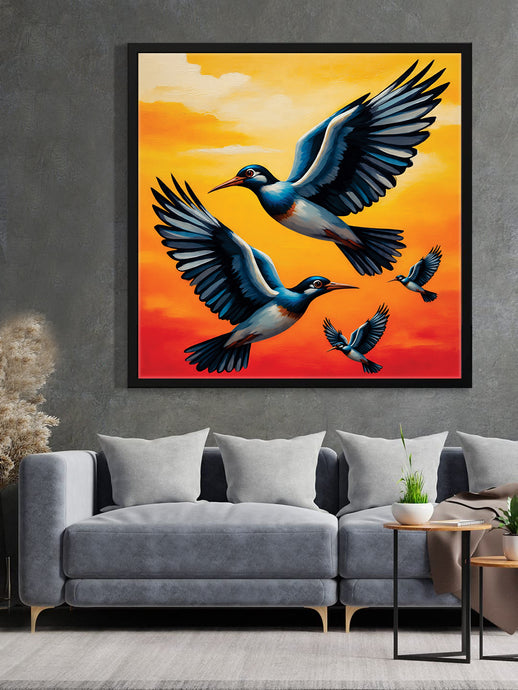 Aerial Elegance — Where Earth Meets Sky Cnavs Wall Art Stretched Frame Painting