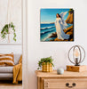 Guardian Angel by the Sea – Spiritual  Canvas Wall Art Stretched Frame Painting