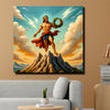God of Thunder – Mythological Power Canvas Wall Art Stretched Frame Painting