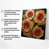 Embers in Bloom — Where Red Desire Meets Golden Grace Canvas Wall Art Stretched Frame Painting