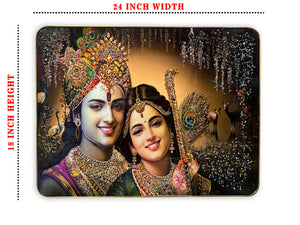 Radha Krishna Crystal Wall Art Painting In Big Size