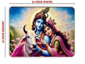 Divine Sparkle of Radha Krishna crystal wall art painting