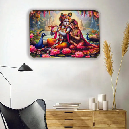Radha Krishna ji Crystal Embossed Painting