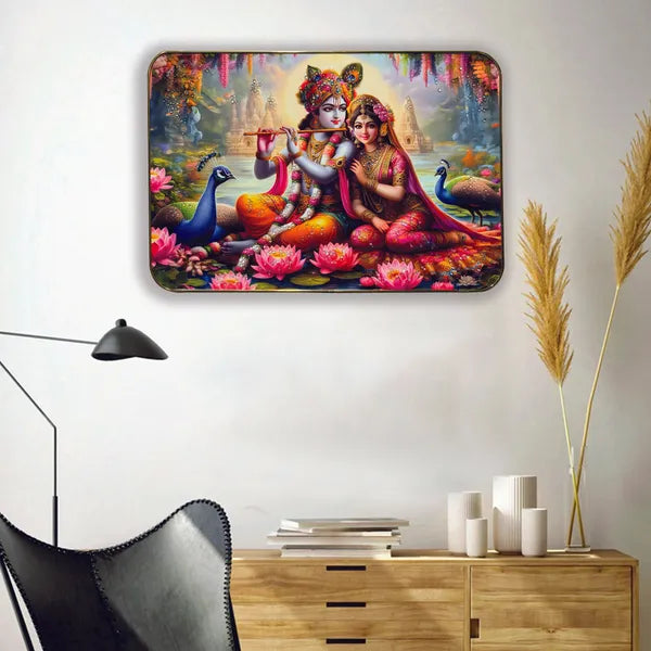 Radha Krishna ji Crystal Embossed Painting